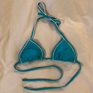 Blue and White Bikini Top